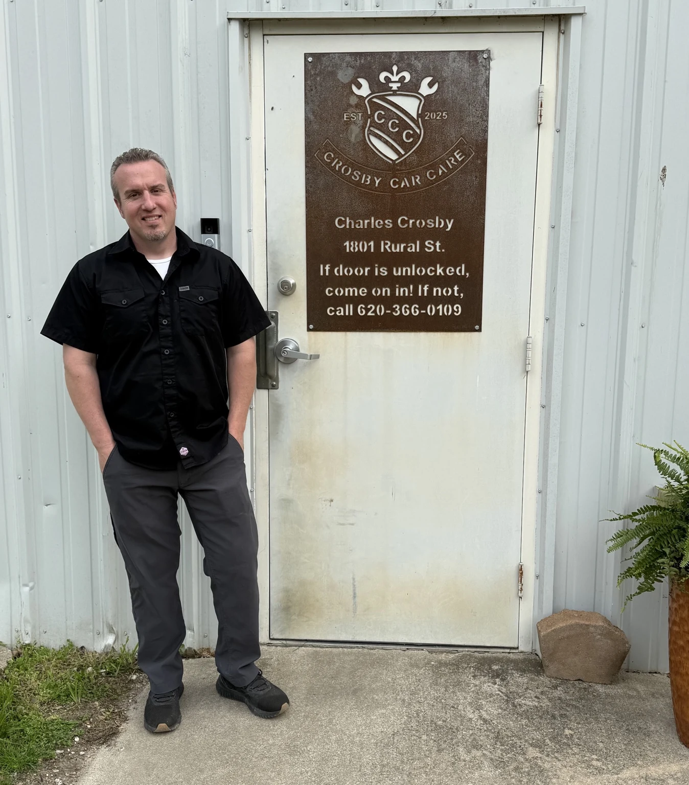 Crosby Car Care entrance at 1801 Rural Street